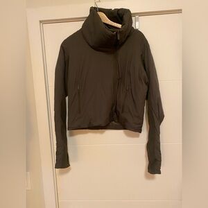 Lululemon funnel neck puffer jacket olive green